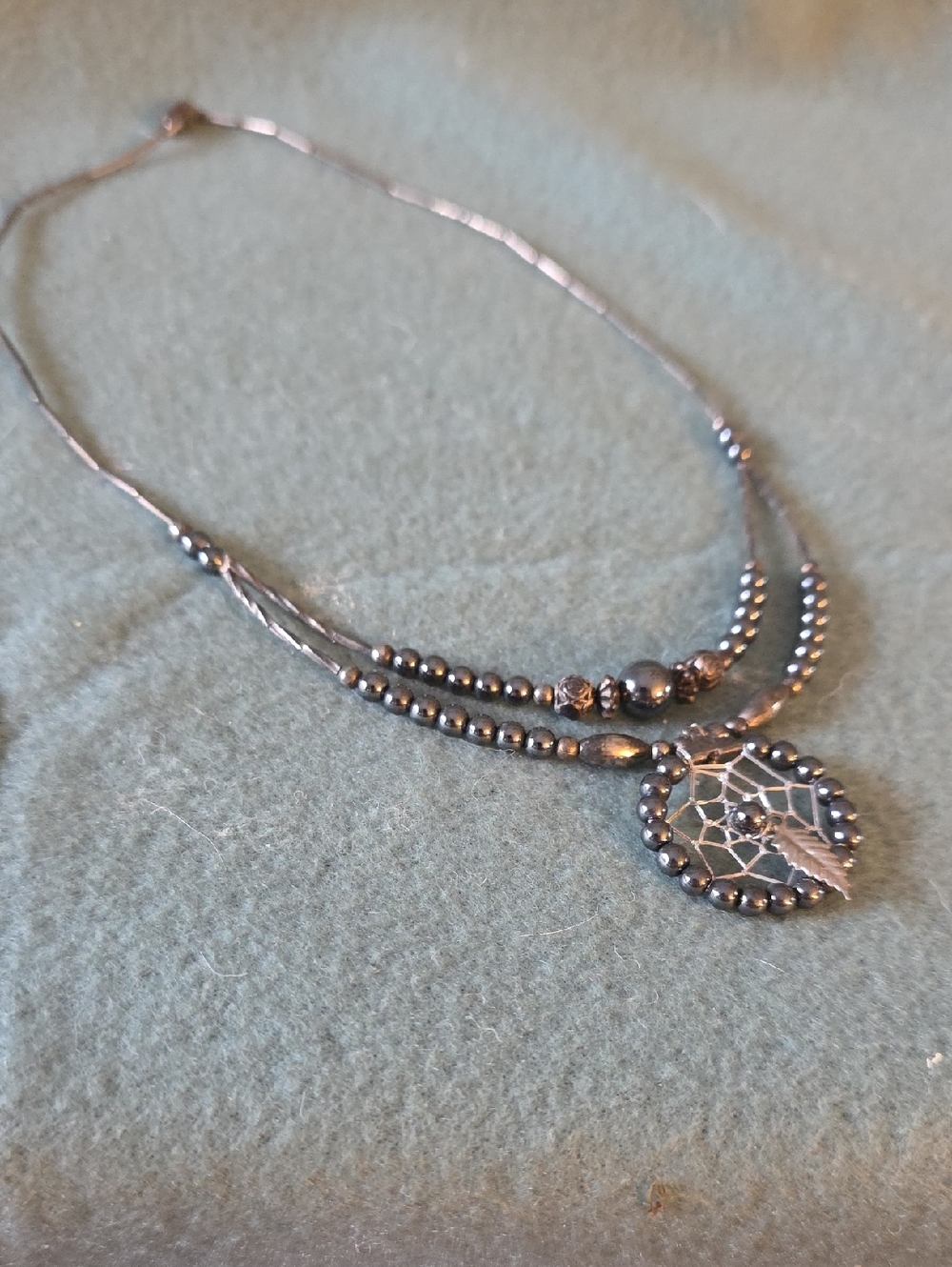 Silver-Tone Dreamcatcher Pendant Layered Necklace